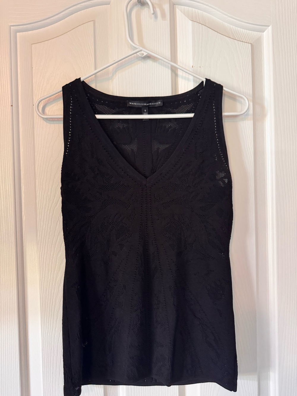 Black Sleeveless V-Neck Knit Tank